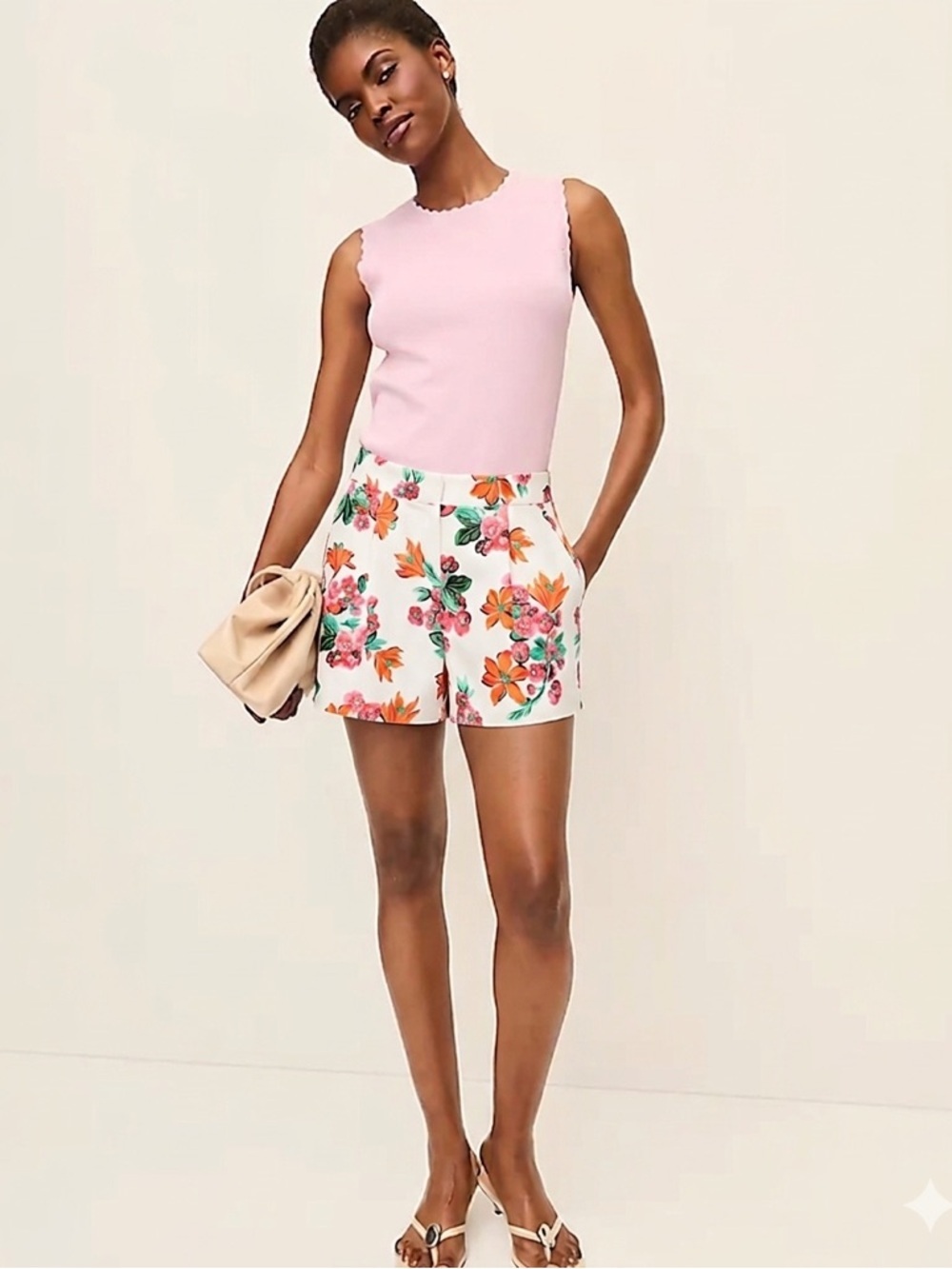 Ann Taylor Floral High Waist Shorts 6